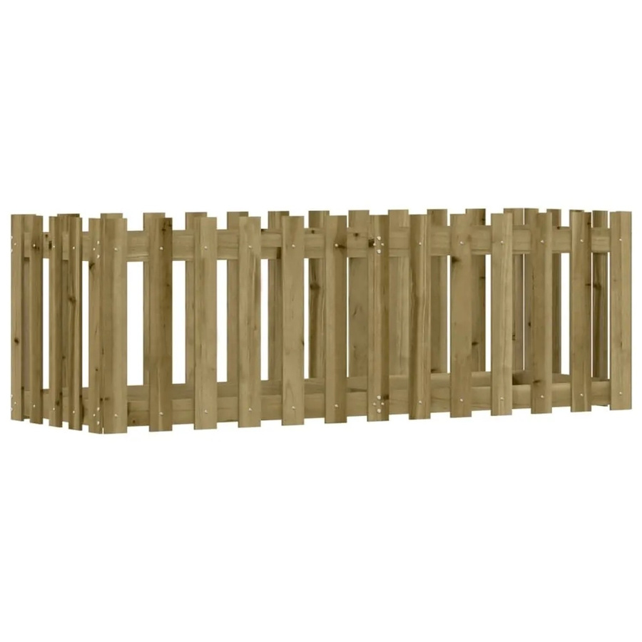 vidaXL Hochbeet im Lattenzaun-Design aus imprägniertem Kiefernholz in Braun, B/T/H: 150 x 50 x 50 cm - Bild 2