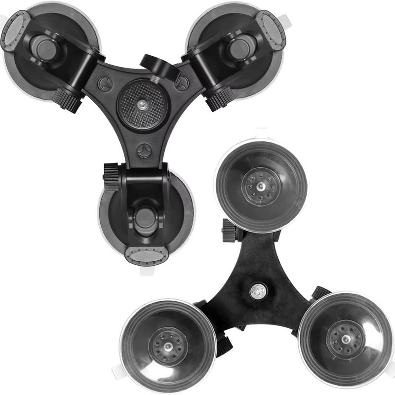 VeFly Dreieckige Auto-Saugnapf-Glashalterung in Schwarz als Stativhalterung für Insta360 X5 X4 X3, DJI Action 5 Pro 4 3 und GoPro Hero 12 11 10 Kamerazubehör - Bild 3
