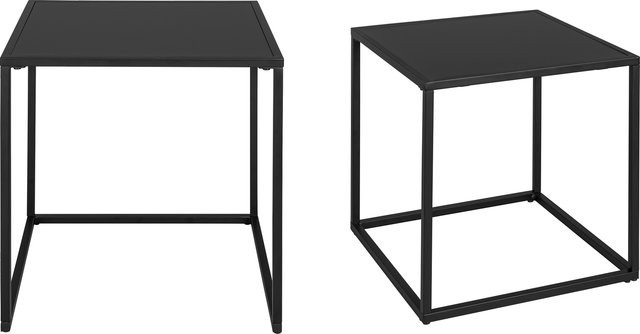 LIVARNO HOME Beistelltisch-Set San Diego im 2er Set in Schwarz mit Industrial-Design aus Holz und Stahl - Bild 1