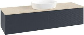 V&B Waschtischunterschrank Antao mit Frontstruktur in Botti Matt Blau lackiert B/T: 160 x 50 cm - Bild 1