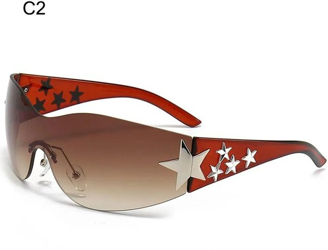 STERN Sonnenbrille, randlos, Wrap Around, Kunststoff, braun, Unisex - Bild 1