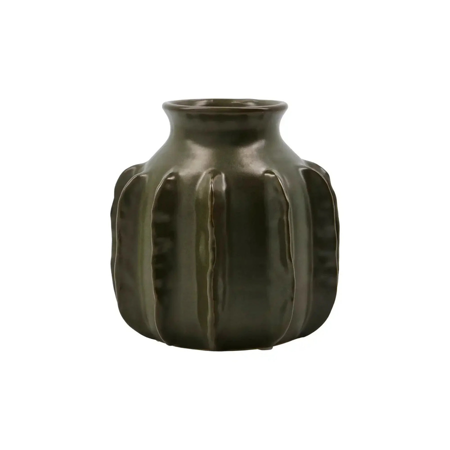 House Doctor Keramikvase Kaktus in Dunkelgrün Höhe: 15 cm - Bild 1