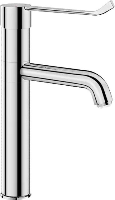 Delabie Einhebel-Waschtischmischer mit Schwenkauslauf und Hygienehebel in Chrom, Höhe: 16,5 cm, Tiefe: 14,0 cm - Bild 1
