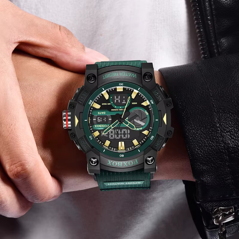 FOXBOX Digitaluhr, Chronograph, Kunststoff, Weiß, Herren - Bild 4