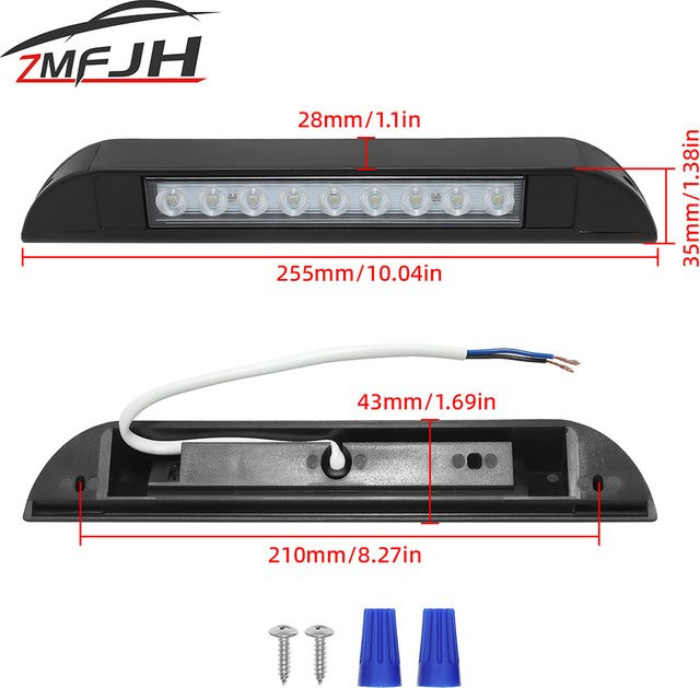 ZMFJH LED Markise Spot Licht Schwarz Wasserdichte Deckenleuchte für RV Yacht Caravan und Outdoor Camping - Bild 1