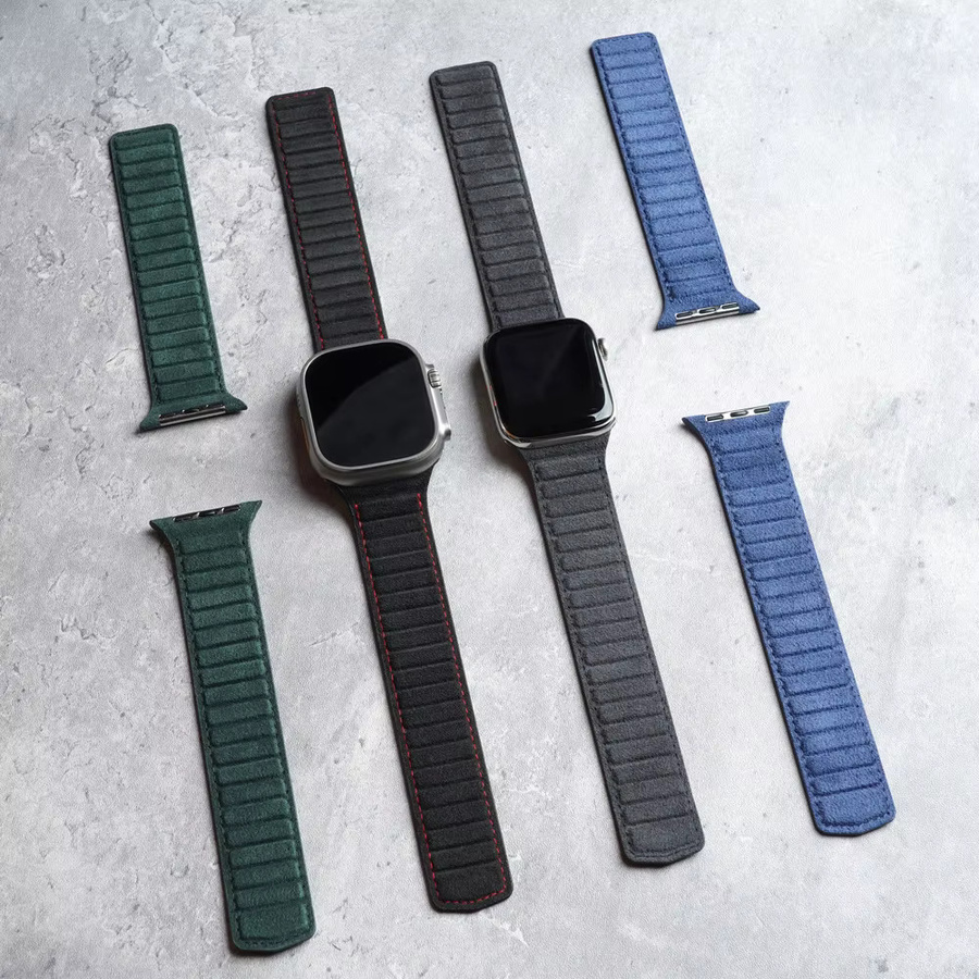 YMW Uhrenarmband Alcantara, Magnetisch, Schwarz, Unisex - Bild 3
