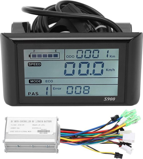 Bürstenloser Motorcontroller mit LCD S900 Display Panel Set für Elektrofahrräder, 36V/48V 15A, Farbe: Grau/Schwarz - Bild 1