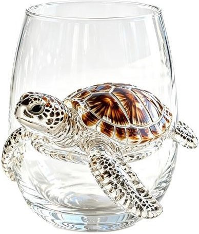 HomeSweet Künstlerischer Oktopus Glasbecher in Blau Transparent, 350 ml stielloser Tumbler mit Meeresbewohner-Design - Bild 1
