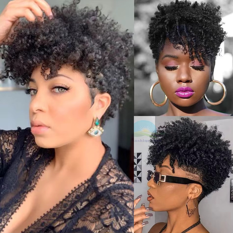 Tomiyaa Pixie Curl Afro Perücke, 100% Echthaar, Damen - Bild 3