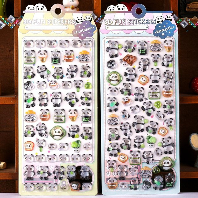 Yiran toy 1 Panda Relief Kristall Aufkleber 2-teiliges Set - Bild 1