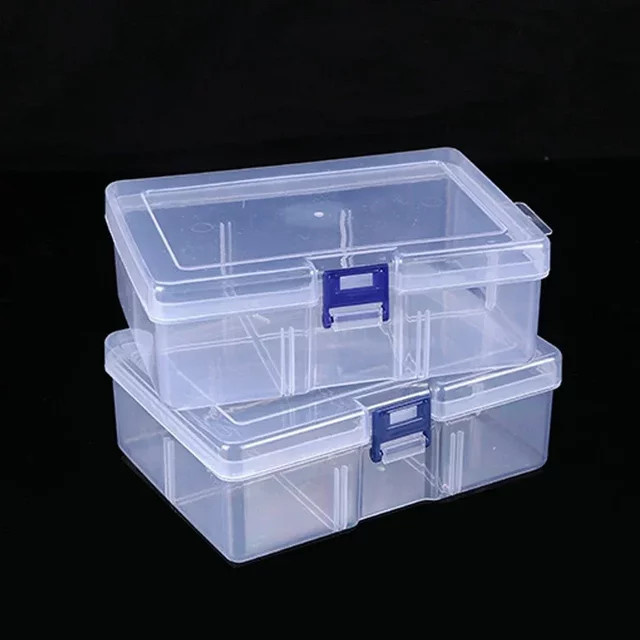 BOLUOYIN Aufbewahrungsbox aus Kunststoff für Schrauben und Schmuck, transparent und pink, B/T/H: 16,4 x 11,8 x 5,8 cm - Bild 1