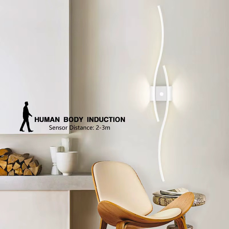 HAULVANG LED Wandleuchte mit Bewegungssensor im Nordic Design, Up-Down Licht in Warmweiß, Farbe: Weiß - Bild 2