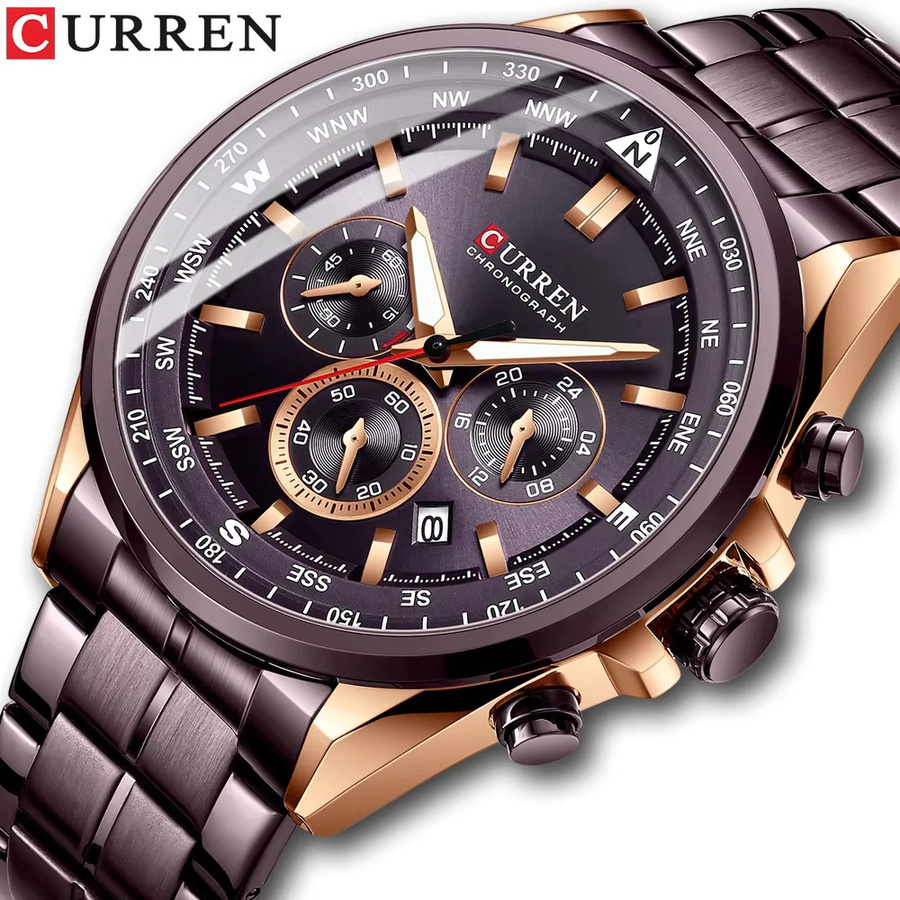 CURREN Chronographenuhr, Quarz, Edelstahl, Silber, Herren - Bild 2