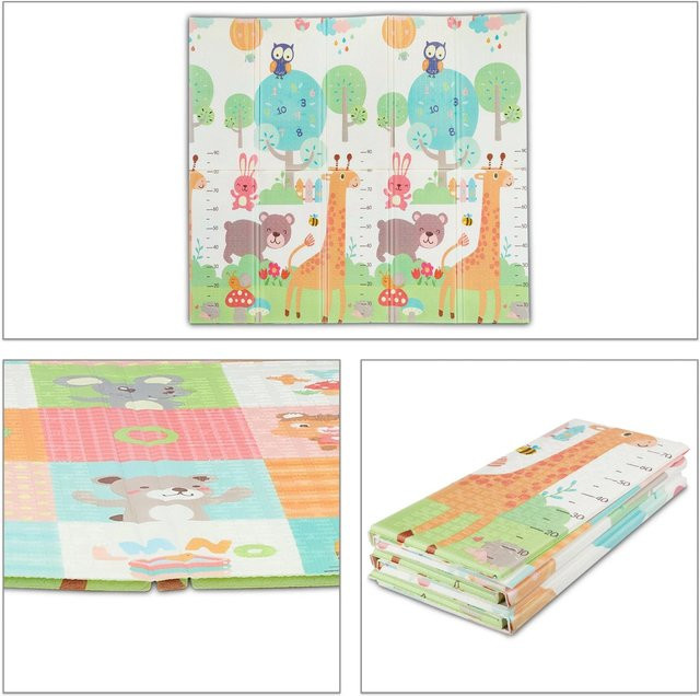 Relaxdays Spielmatte aus XPE-Schaumstoff und PVC, bunt, rutschfest und faltbar, B/T/H: 195 x 175 x 1,5 cm - Bild 1