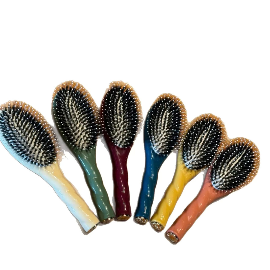 Wildschweinborsten-Massagekamm, Macaron, große Größe, Unisex - Bild 4