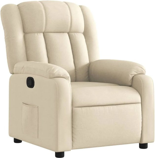 vidaXL Relaxsessel in Beige aus Stoff mit Armlehnen und manueller Hebelverstellung - Bild 1