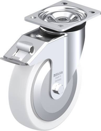 Blickle Lenkrolle LK-SPO 200K-FI-FA mit Feststeller in Weiß, Rad-Durchmesser: 20 cm, Tragfähigkeit: 600 kg - Bild 1
