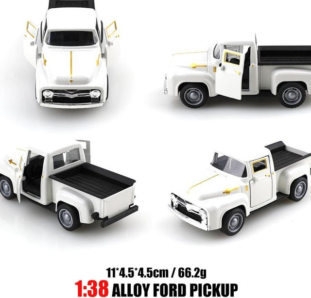 Linyi toy car Klassischer Retro F100 Pickup, Legierungsmodellauto, Mehrfarbig, 1:38, ab 4 Jahren - Bild 1