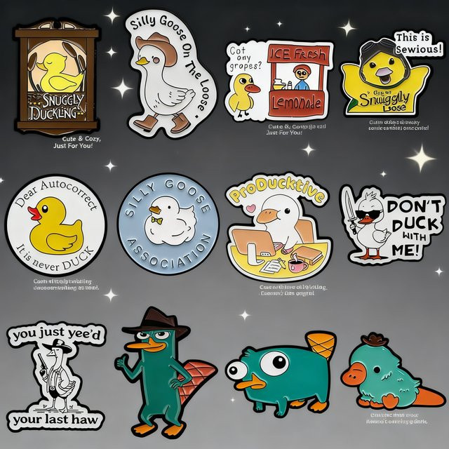 Bandai Brosche Enten, Legierung, Bunt, Unisex - Bild 1