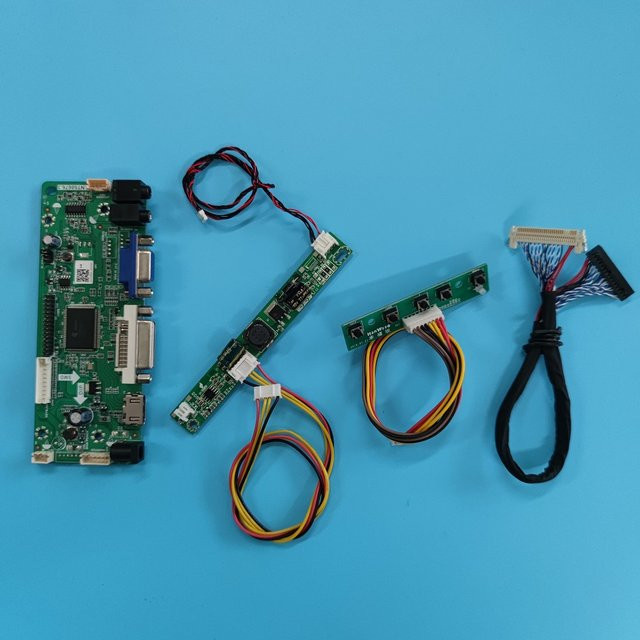 OPLY Controller Board Kit für LED M200RW01 V6 LCD Display 20 Zoll mit HDMI, DVI, VGA und Audio, Auflösung 1600 x 900, Farbe Grün - Bild 1