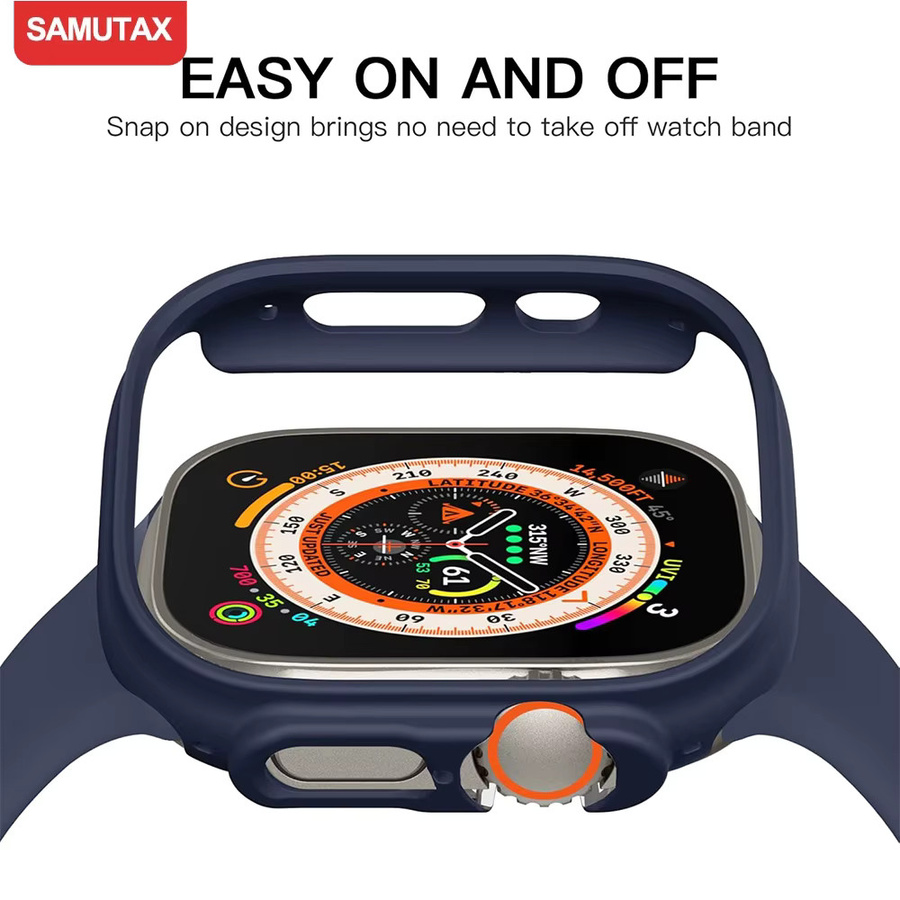 SAMUTAX Hülle für Apple Watch Ultra 2, 49 mm, Silikon, Silber, Unisex - Bild 3