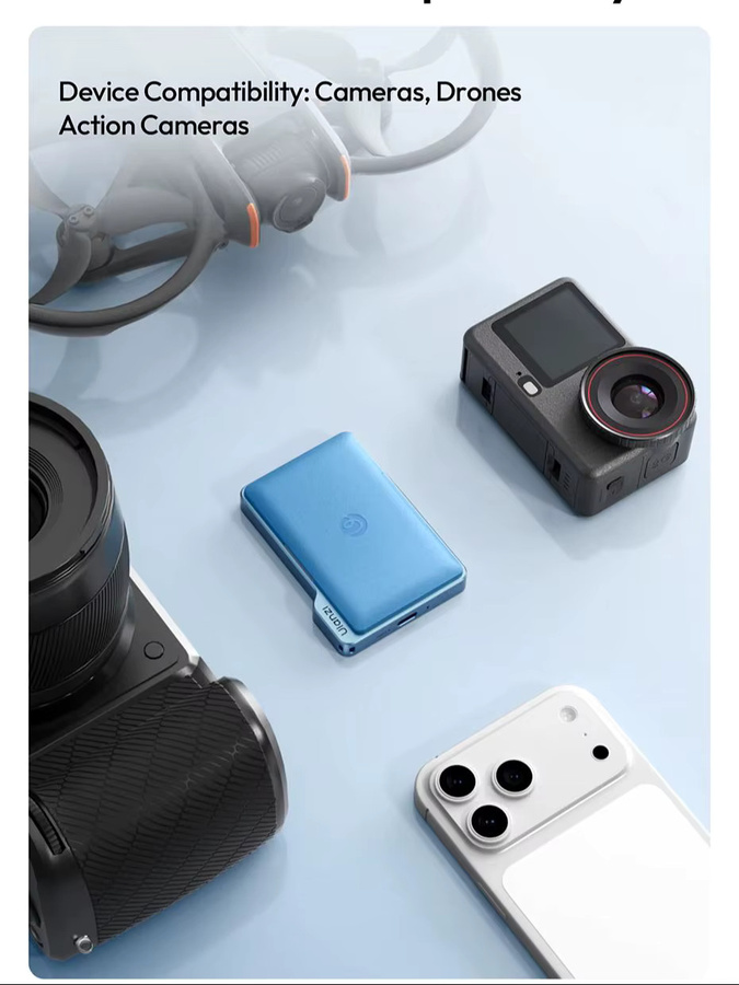 Ulanzi DC01 2-in-1 Tragbares Speicherkarten-Etui mit Dual-Slot Simultan-Kartenleser für Kamera und Smartphone in Schwarz oder Blau - Bild 5