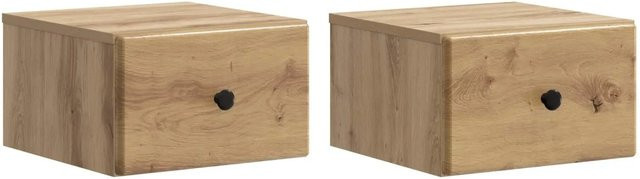 vidaXL Wandmontierter Nachttisch 2er Set Artisan-Eiche Braun B: 34,5 cm, T: 33 cm, H: 20 cm - Bild 1