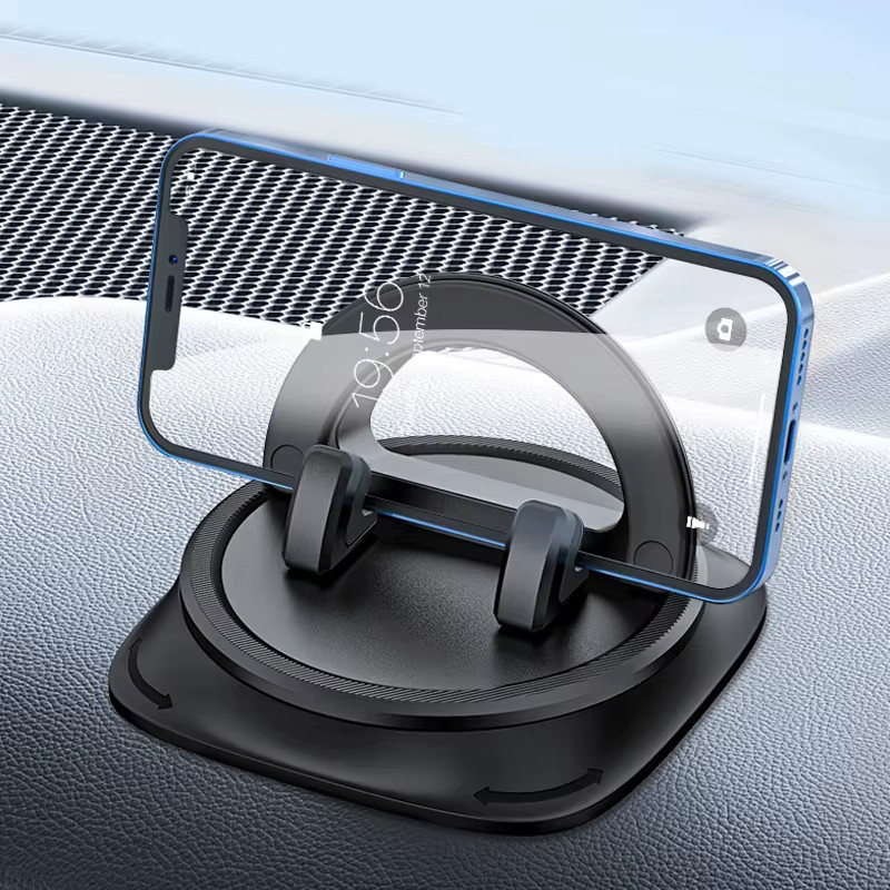 Universeller 360-Grad-Handyhalter für das Auto, drehbarer Armaturenbretthalter in Schwarz - Bild 2