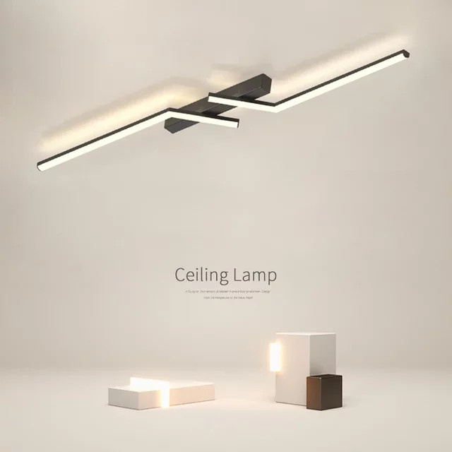 Moderne LED Deckenleuchte DARHYN in Gold und Schwarz mit warmweißem Licht für Wohnzimmer, Esszimmer, Schlafzimmer oder Arbeitszimmer - Bild 1