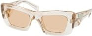 Prada PR 13ZS Sonnenbrille Cat Eye, Vollrand, Kunststoff, Damen, beige brown transparent - Bild 1