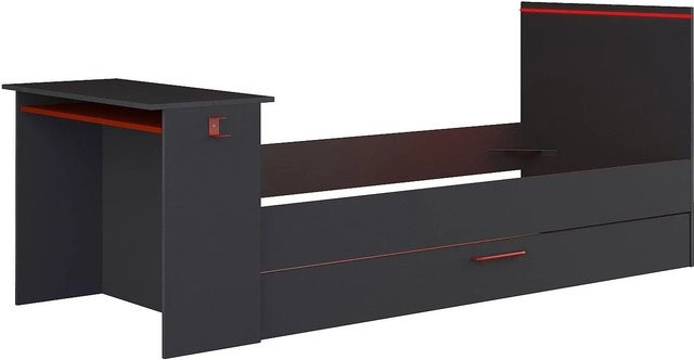 Bettrahmen Vouani in Anthrazitgrau mit einer Breite von 242,8 cm - Bild 1