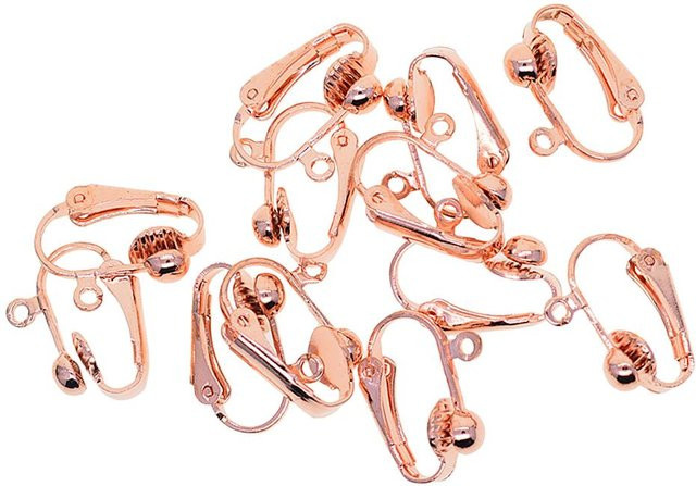 Clip-On-Ohrring-Konverter, offene Schleife, Roségold, 12 Stück, Unisex - Bild 1