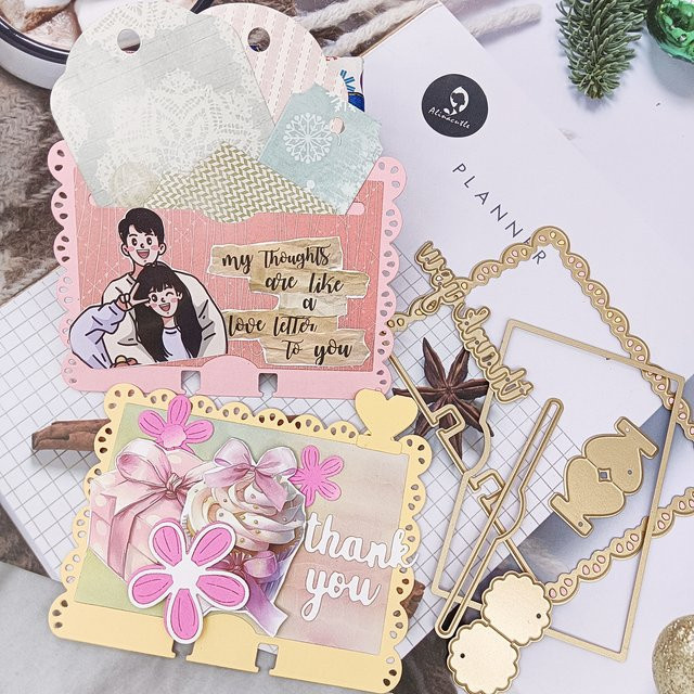 Alinacutle Metall-Stanzform Danke/Rolodex für Scrapbooking und DIY-Grußkarten - Bild 1