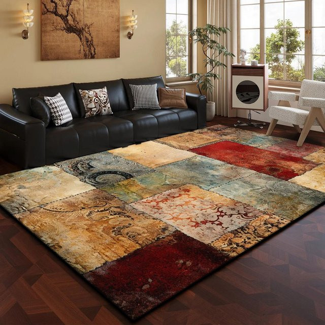 Moderner abstrakter Teppich Lodestar in Mehrfarbig, rutschfest und waschbar, B/T: 120 x 160 cm - Bild 1