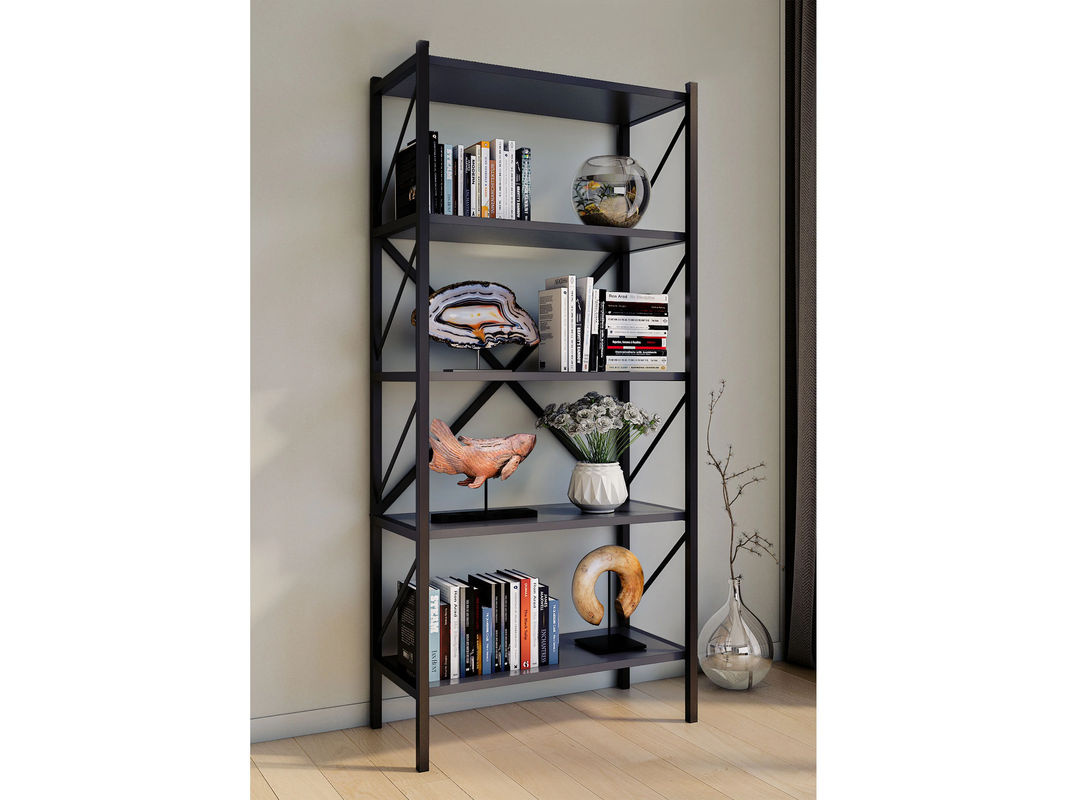 VCM Standregal Insasi aus Holz und Metall im Industrial Design, Anthrazit, B/T/H: 66 x 34 x 160 cm - Bild 2