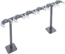 Tretrollerständer aus Stahl mit 6 Einstellplätzen und Diebstahlschutz, anthrazit-schwarz, B: 106 cm, T: 17,5 cm, H: 50 cm - Bild 1