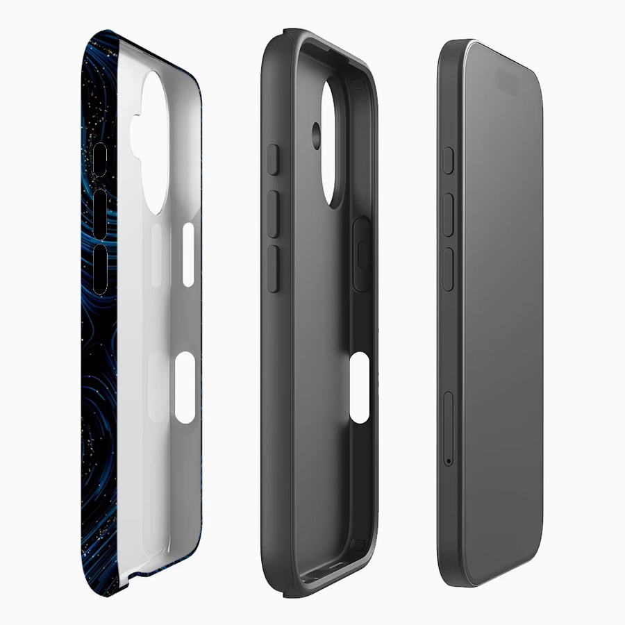 Potdemiel Robuste Handyhülle mit blauem kosmischem Wirbel Design für iPhone 17 16 15 14 13 Pro Max Plus mit Magnetfunktion und Doppel-Schicht-Schutz - Bild 2