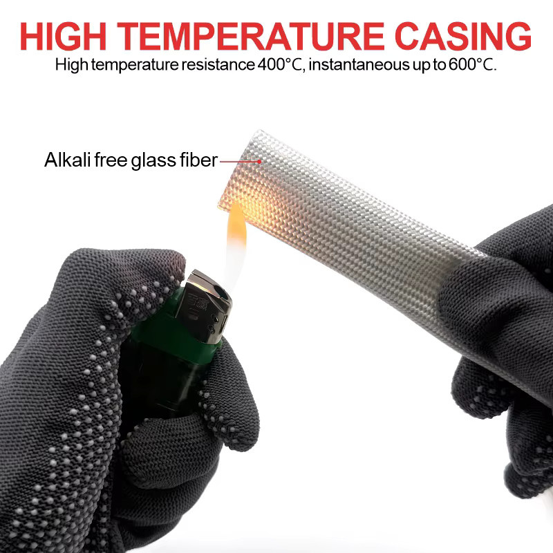 Hochtemperaturgeflochtene Chemiefaserhülse aus Fiberglas als Isolierrohr in Weiß oder Schwarz, Innendurchmesser 1 bis 12 mm - Bild 4