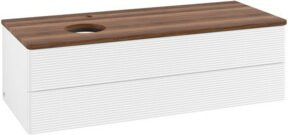 V&B Waschtischunterschrank Antao mit Frontstruktur und Beleuchtung, Farbe: Weiß, B/T/H: 120 x 50 x 50 cm - Bild 1