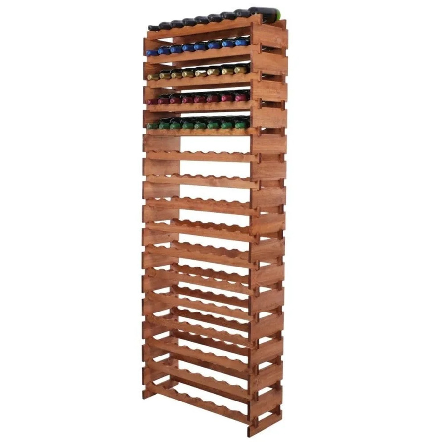 PROREGAL Weinregal VINOTECA FLEX aus massivem Kiefernholz, Braun geölt, 16 Ebenen für 128 Flaschen, H x B x T: 219 x 84 x 28 cm - Bild 2