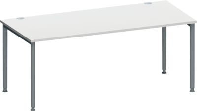 Schäfer Shop Genius Schreibtisch MODENA FLEX mit 4-Fuß-Rundrohr in Lichtgrau und Anthrazit, Breite: 180 cm, Tiefe: 80 cm - Bild 1