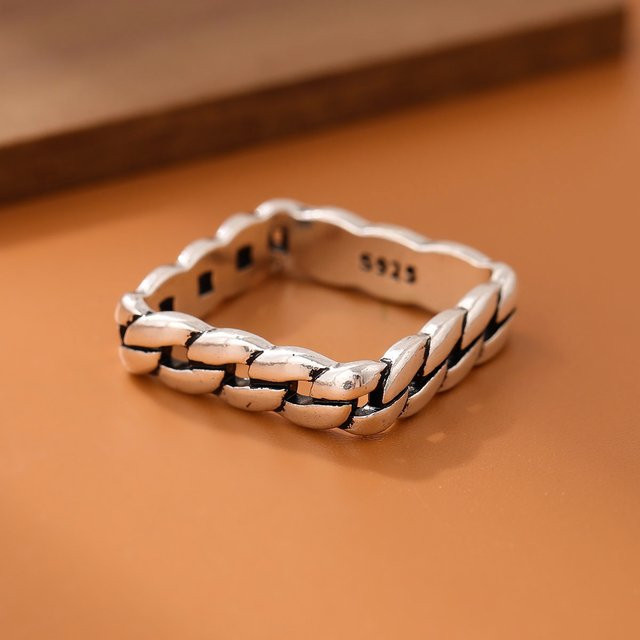 Ring 925 Silber, Geometrische Twist, Damen - Bild 1