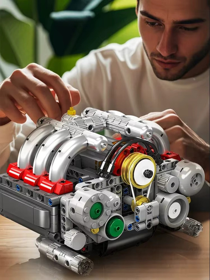 CETYL Technisches Baustein Set Horizontale Gegensetzte Motor Modell 609 Teile Mehrfarbig - Bild 7