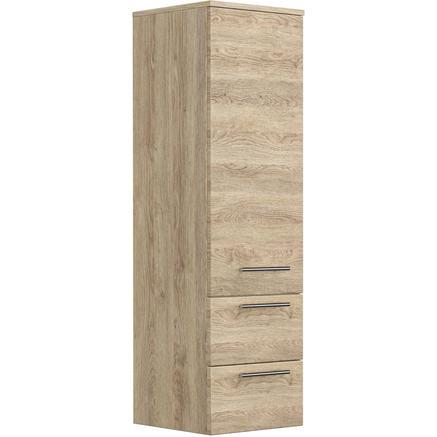 Posseik Bad-Hochschrank Eiche Braun mit Soft-Close-Türen und Regalböden, Breite: 35,2 cm, Höhe: 120 cm - Bild 2