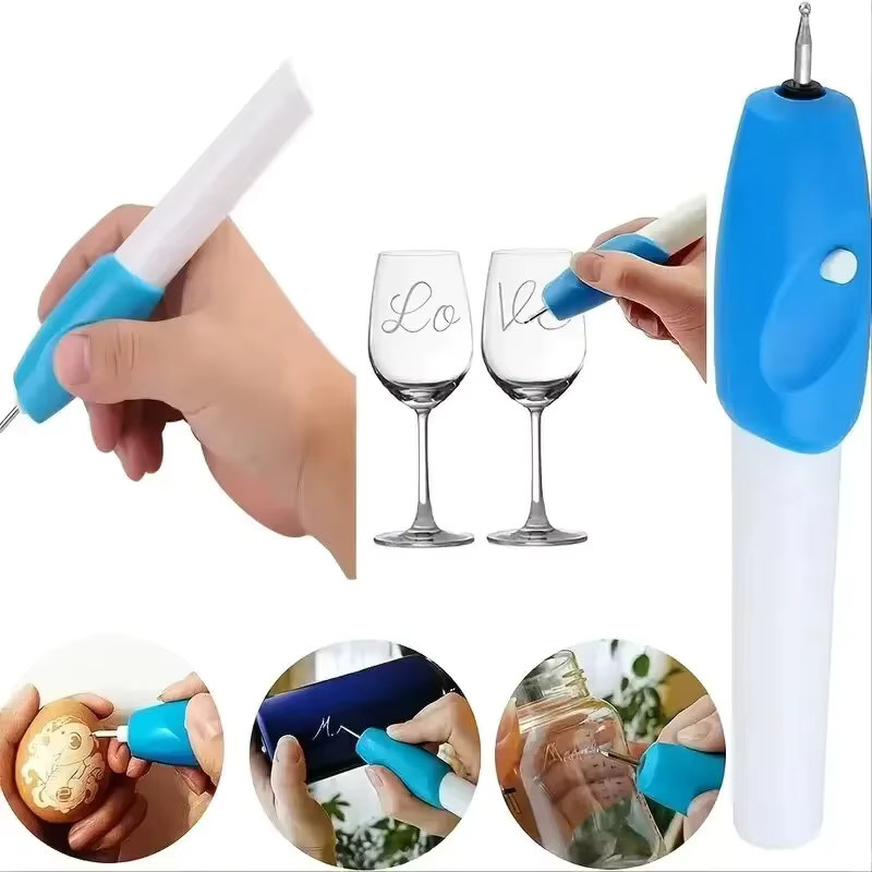 Mini kabelloser elektrischer Gravurstift in Blau für Basteln und Heimwerken - Bild 4