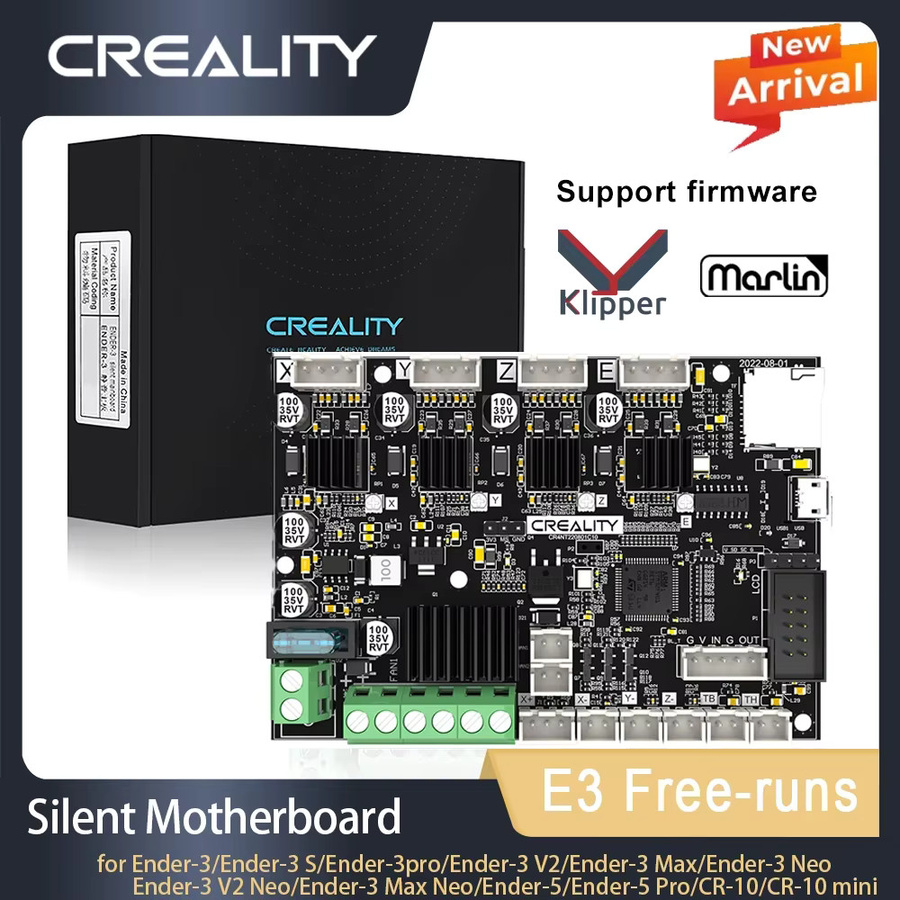 Creality E3 Free-Runs Silent Motherboard Upgrade Kit 32bit ARM Cortex-M4 mit TMC2209 Motortreibern für Marlin und Klipper Firmware in Schwarz - Bild 2
