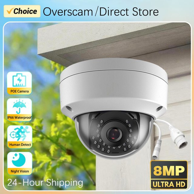 Overscam 4K Ultra HD CCTV Videoüberwachungs-Set mit 8MP IP Dome Sicherheitskameras, H.265, Outdoor wasserdicht und explosionsgeschützt, Farbe: Weiß - Bild 1