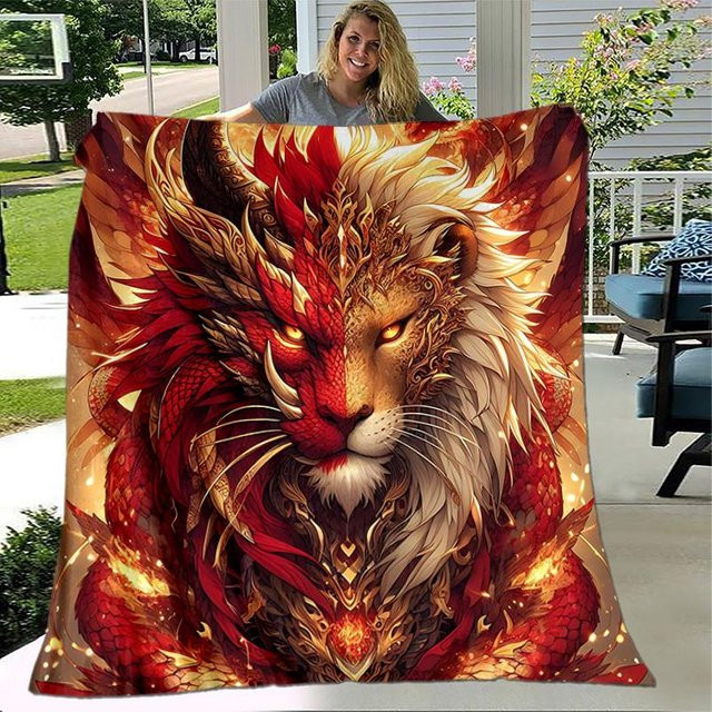 Weicher Flanell-Überwurf von Yunheng mit goldenem gekröntem Schädel und Rosen Design, B/H: 130 x 150 cm - Bild 1