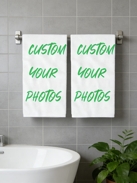 Personalisierte Handtücher mit Fotodesign von SRH in Weiß für Badezimmer und Fitnessstudio - Bild 1