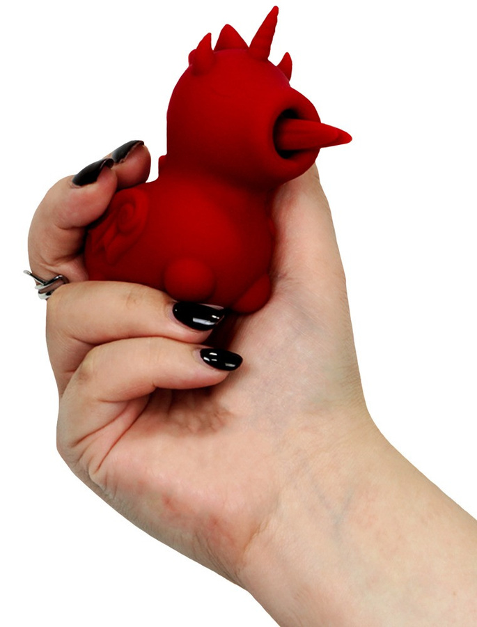 Auflegevibrator Blaze Diablo im Einhorn-Design in Rot - Bild 3